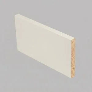 Square Primed Pine Baseboard Molding - 5.25" x 0.75" x 12 ft